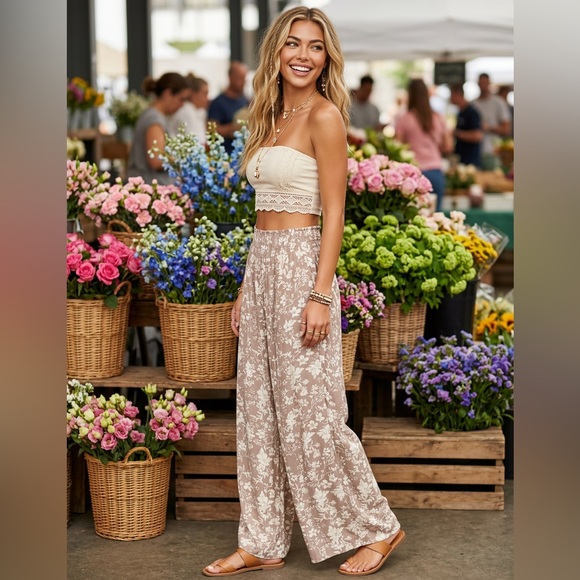 Pants - Bohemian Wide-Leg Pants